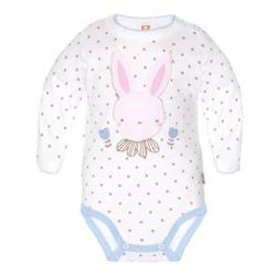 Body długi rękaw białe w beżowe kropki Rabbit