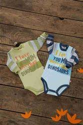 Body długi rękaw z napisem 2szt.