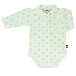 Body długi rękaw w złote grochy z kołnierzem