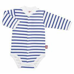 Body długi rękaw białe w szafirowe paski