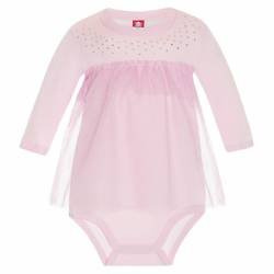 Body długi rękaw różowe z tiulem Charming