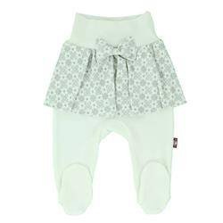 Półśpiochy ecru ozdobione falbanką i kokardką