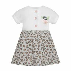 Sukienka biało-szara w panterkę