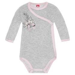 Body długi rękaw kopertowe szare Charming