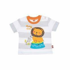 Koszulka z nadrukiem w szare paski