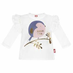 Bluzka ecru z długim rękawem Boho