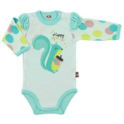 Body długi rękaw lazurowe z wiewiórką