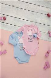 Body długi rękaw króliczek (niebieskie i różowe) 2szt.