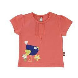 Koszulka czerwona z nadrukiem ptaszka