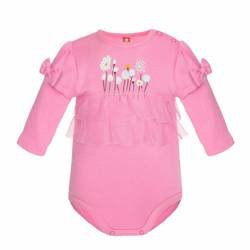 Body długi rękaw różowe z falbankami Magic Zone