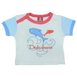 Koszulka ecru delfiny