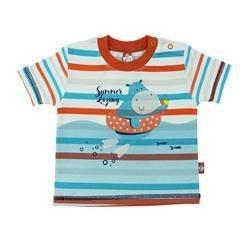 Koszulka z krótkim rękawem w czerwone paski Hippo