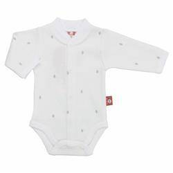 Body długi rękaw białe z szarym wzorkiem