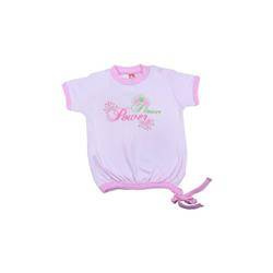 Koszulka różowa z krótkim rękawem Flower Power