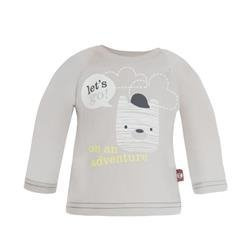 Bluzka jasnoszara z napisem i nadrukiem misia