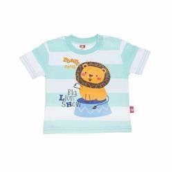 Koszulka z nadrukiem w miętowe paski