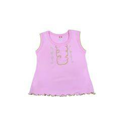 Koszulka różowa z falbanką i nadrukiem