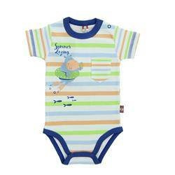 Body krótki rękaw Summer Lazing obszycie odcień błękitu