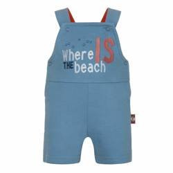 Ogrodniczki ciemny dżins z napisem