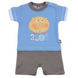 Rampers niebieski z ciemnoszarym dołem