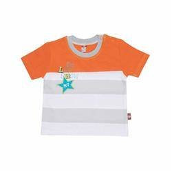 Koszulka w szare paski z czerwoną górą