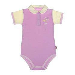 Body krótki rękaw wrzosowe z kołnierzykiem