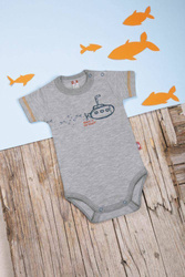 Body krótki rękaw szare z łódzią