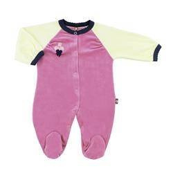 Pajac różowy z ciemnym kołnierzykiem