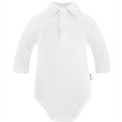 Body długi rękaw białe z kołnierzem